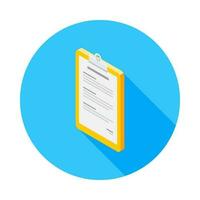 Clipboard Isometric left view icon vector isometric. Flat style vector illustration.