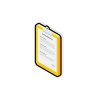 Clipboard Isometric left view - Black Stroke with Shadow icon vector isometric. Flat style vector illustration.