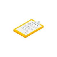 Clipboard Isometric left view - White Background icon vector isometric. Flat style vector illustration.