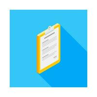 Clipboard Isometric right view icon vector isometric. Flat style vector illustration.