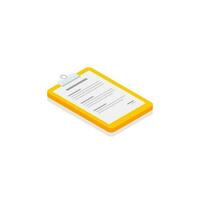 Clipboard Isometric right view - Shadow icon vector isometric. Flat style vector illustration.