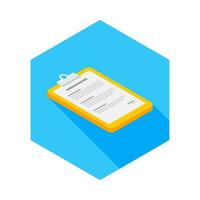Clipboard Isometric right view icon vector isometric. Flat style vector illustration.