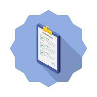 Checklist Isometric left view icon vector isometric. Flat style vector illustration.