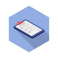 Checklist Isometric right view icon vector isometric. Flat style vector illustration.