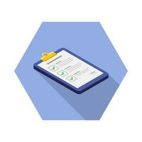 Checklist Isometric right view icon vector isometric. Flat style vector illustration.