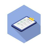 Checklist Isometric left view icon vector isometric. Flat style vector illustration.