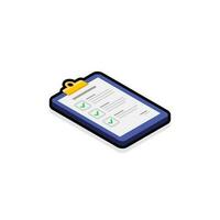 Checklist Isometric right view - Black Stroke with Shadow icon vector isometric. Flat style vector illustration.