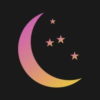 Moon and Stars Vector Icon