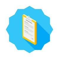 Clipboard Isometric left view icon vector isometric. Flat style vector illustration.