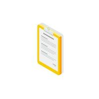 Clipboard Isometric left view - Shadow icon vector isometric. Flat style vector illustration.