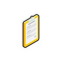 Clipboard Isometric right view - Black Stroke with Shadow icon vector isometric. Flat style vector illustration.