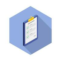 Checklist Isometric right view icon vector isometric. Flat style vector illustration.