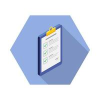 Checklist Isometric right view icon vector isometric. Flat style vector illustration.