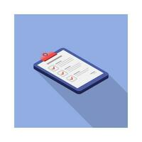 Checklist Isometric right view icon vector isometric. Flat style vector illustration.