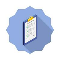 Checklist Isometric right view icon vector isometric. Flat style vector illustration.