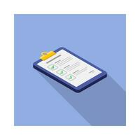 Checklist Isometric right view icon vector isometric. Flat style vector illustration.