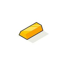 Gold Bar - Black Stroke with Shadow icon vector isometric. Flat style vector illustration.