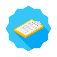 Clipboard Isometric left view icon vector isometric. Flat style vector illustration.