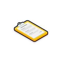 Clipboard Isometric right view - Black Stroke with Shadow icon vector isometric. Flat style vector illustration.