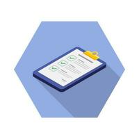 Checklist Isometric left view icon vector isometric. Flat style vector illustration.