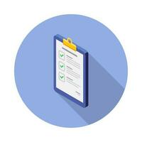 Checklist Isometric left view icon vector isometric. Flat style vector illustration.