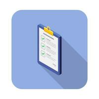 Checklist Isometric left view icon vector isometric. Flat style vector illustration.