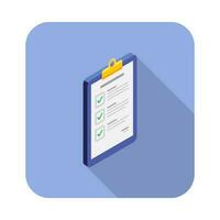 Checklist Isometric right view icon vector isometric. Flat style vector illustration.