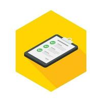 Checklist Isometric left view icon vector isometric. Flat style vector illustration.