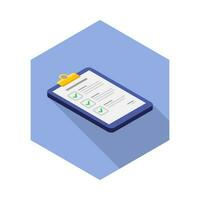 Checklist Isometric right view icon vector isometric. Flat style vector illustration.