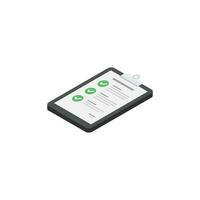 Checklist Isometric left view - White Background icon vector isometric. Flat style vector illustration.