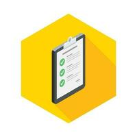 Checklist Isometric right view icon vector isometric. Flat style vector illustration.