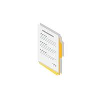 Document Isometric left view - Shadow icon vector isometric. Flat style vector illustration.