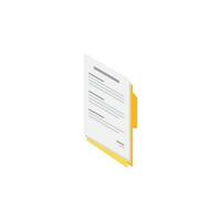 Document Isometric left view - White Background icon vector isometric. Flat style vector illustration.