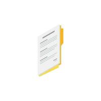 Document Isometric right view - White Background icon vector isometric. Flat style vector illustration.