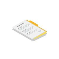 Document Isometric right view - Shadow icon vector isometric. Flat style vector illustration.