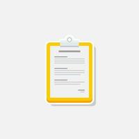 Clipboard - White Stroke with Shadow icon vector isolated. Flat style vector illustration.