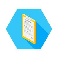 Clipboard Isometric left view icon vector isometric. Flat style vector illustration.