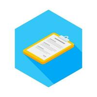 Clipboard Isometric left view icon vector isometric. Flat style vector illustration.