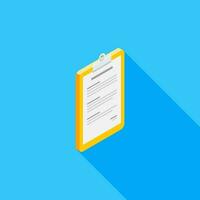 Clipboard Isometric right view icon vector isometric. Flat style vector illustration.