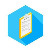 Clipboard Isometric right view icon vector isometric. Flat style vector illustration.