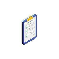 Checklist Isometric right view - Shadow icon vector isometric. Flat style vector illustration.