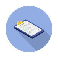 Checklist Isometric right view icon vector isometric. Flat style vector illustration.