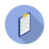 Checklist Isometric right view icon vector isometric. Flat style vector illustration.