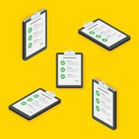 Checklist Isometric and Flat icon vector. Flat style vector illustration.