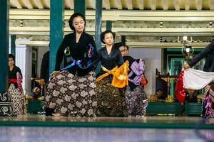 Yogyakarta, Indonesia on October 2022. Abdi dalem mataya, courtiers of the Yogyakarta Palace who are dancers. T photo