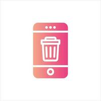 delete in flat design style vector