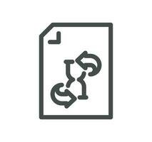 Document flow management related icon outline and linear vector. vector