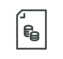 Document flow management related icon outline and linear vector. vector