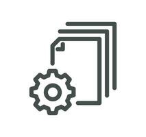 Document flow management related icon outline and linear vector. vector