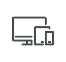 Personal devices related icon outline and linear vector. vector